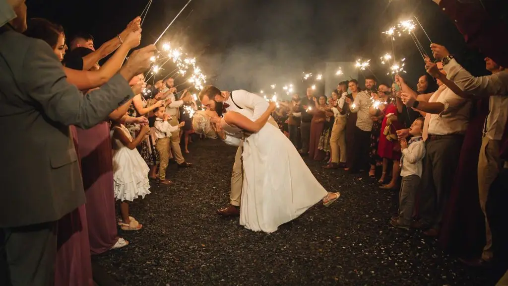 Wedding sparkler sendoff