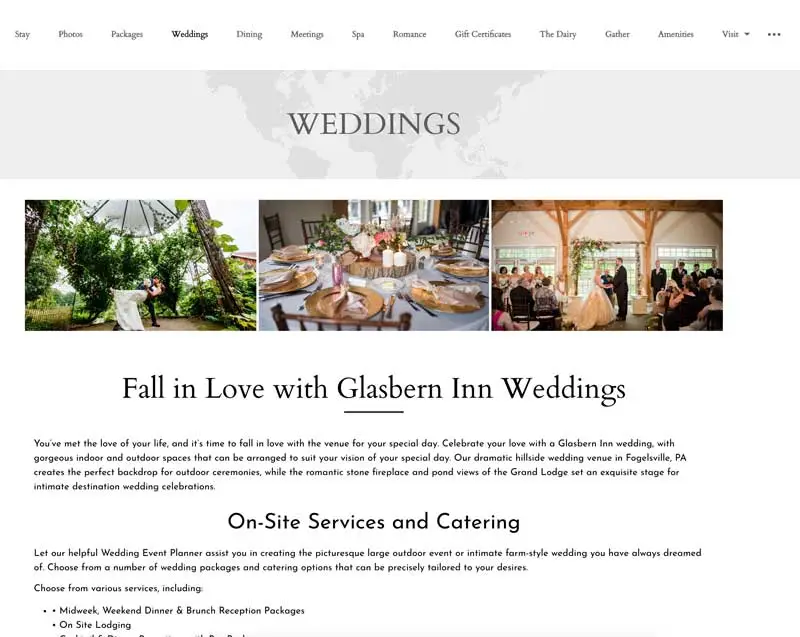 Glasbern wedding venue in lehigh valley pa