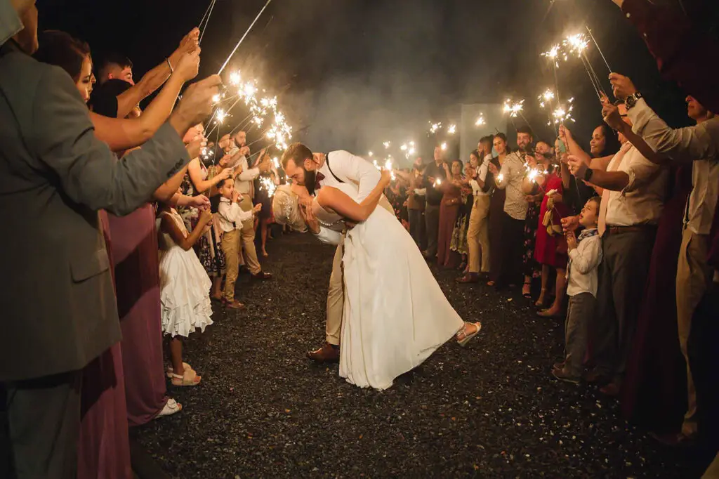 Sparkler sendoff to complete the night