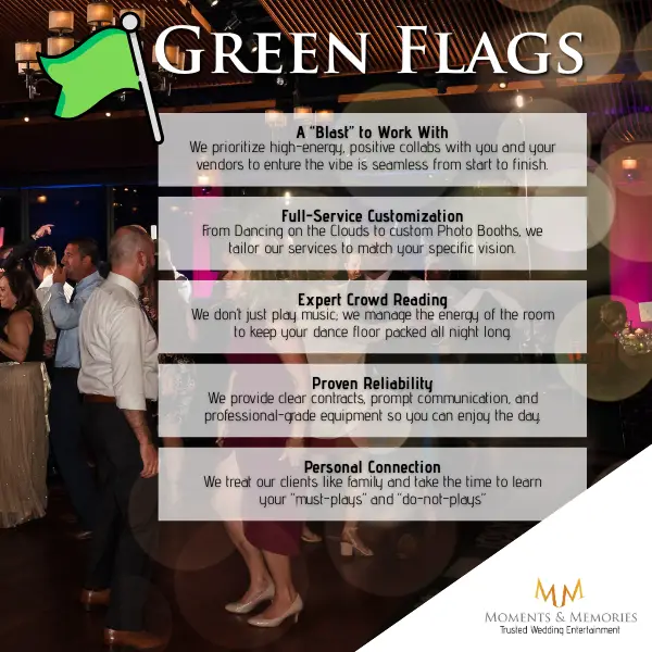 Wedding DJ Red Flags 2 Red FlagsGreen Flags Dual Post MM RIGHT