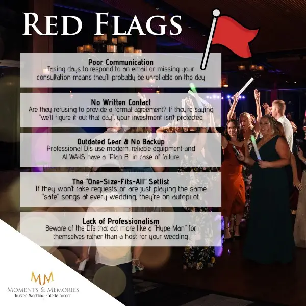 Wedding DJ Red Flags 1 wedding dj red flags